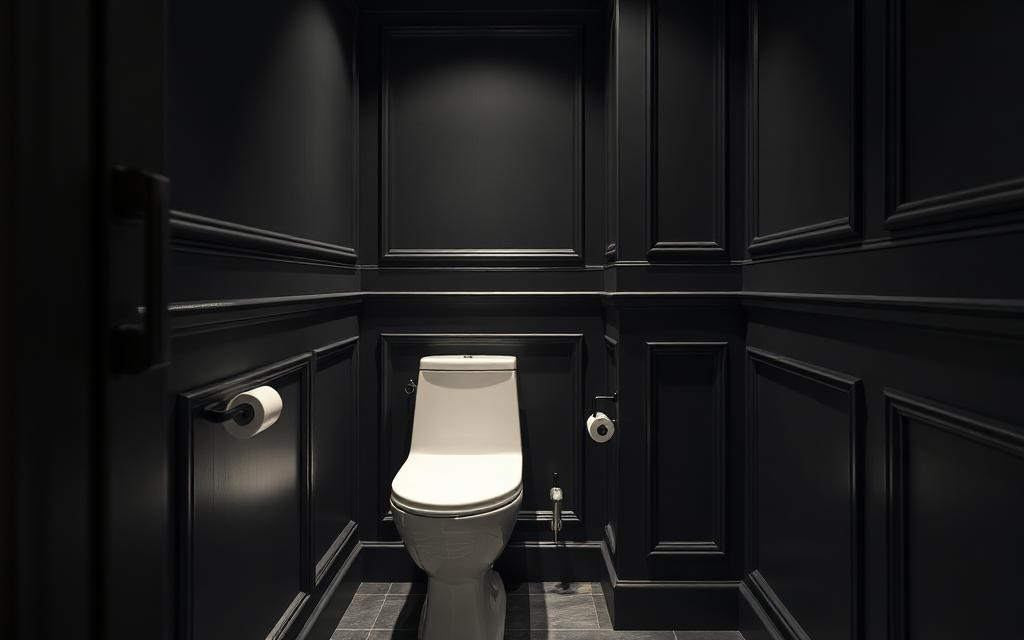 Donkere kleuren in een klein toilet: durf jij het aan?