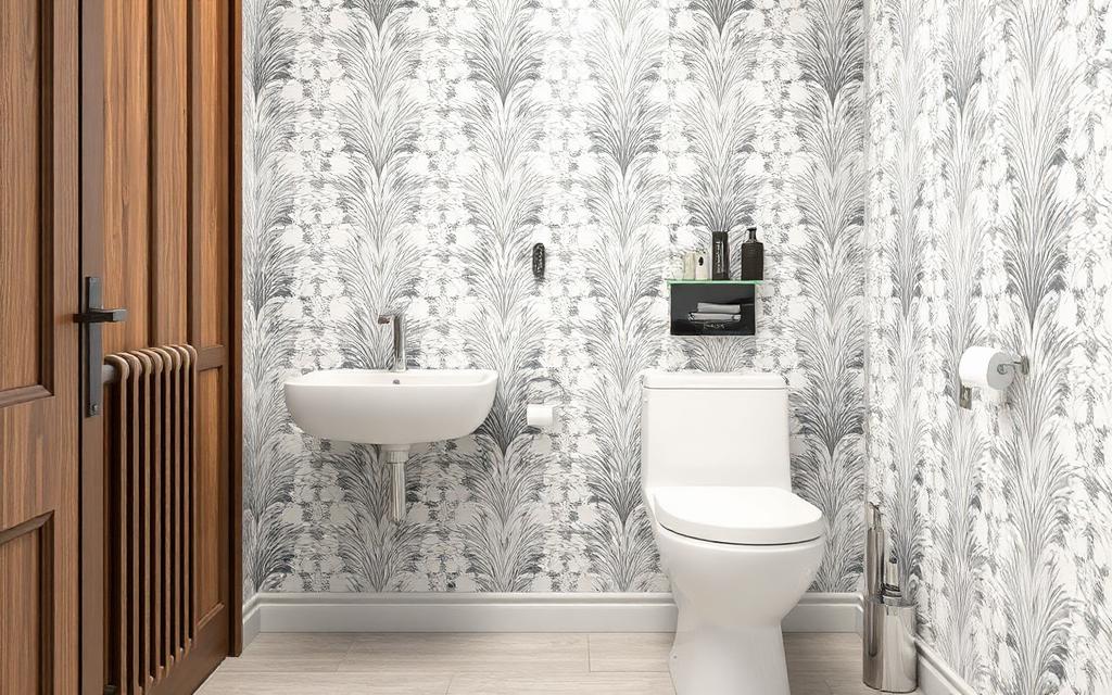 Toiletwand met behangeffect zonder behang